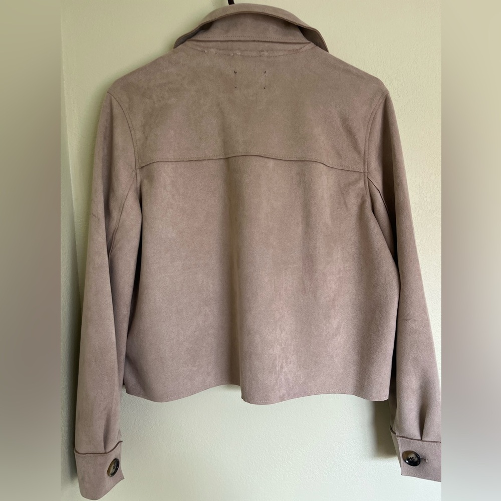 Tahari Faux Suede Jacket Med - Picture 2 of 3